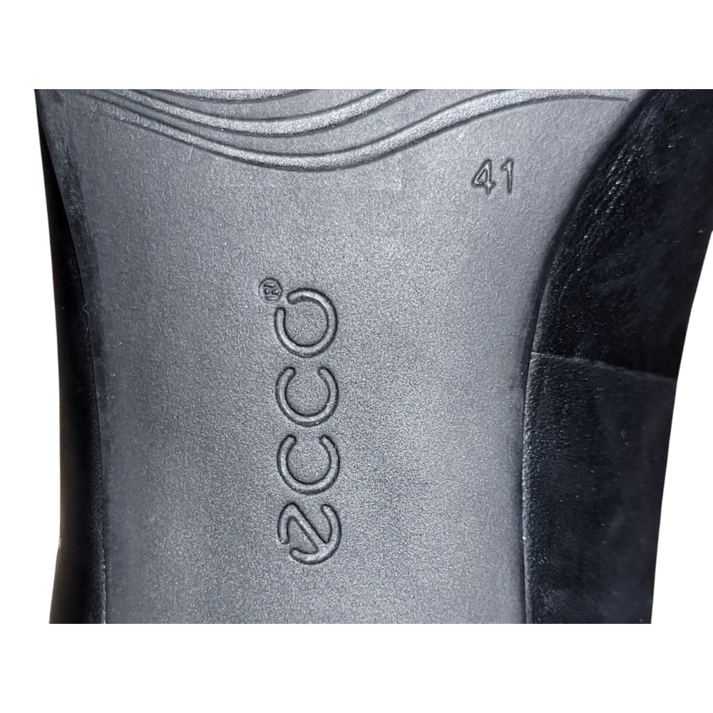 ECCO Hanna Pump Womens Black Leather Slip-On Button Heel Shoes EU 41 /US 10-10.5 - Picture 11 of 11